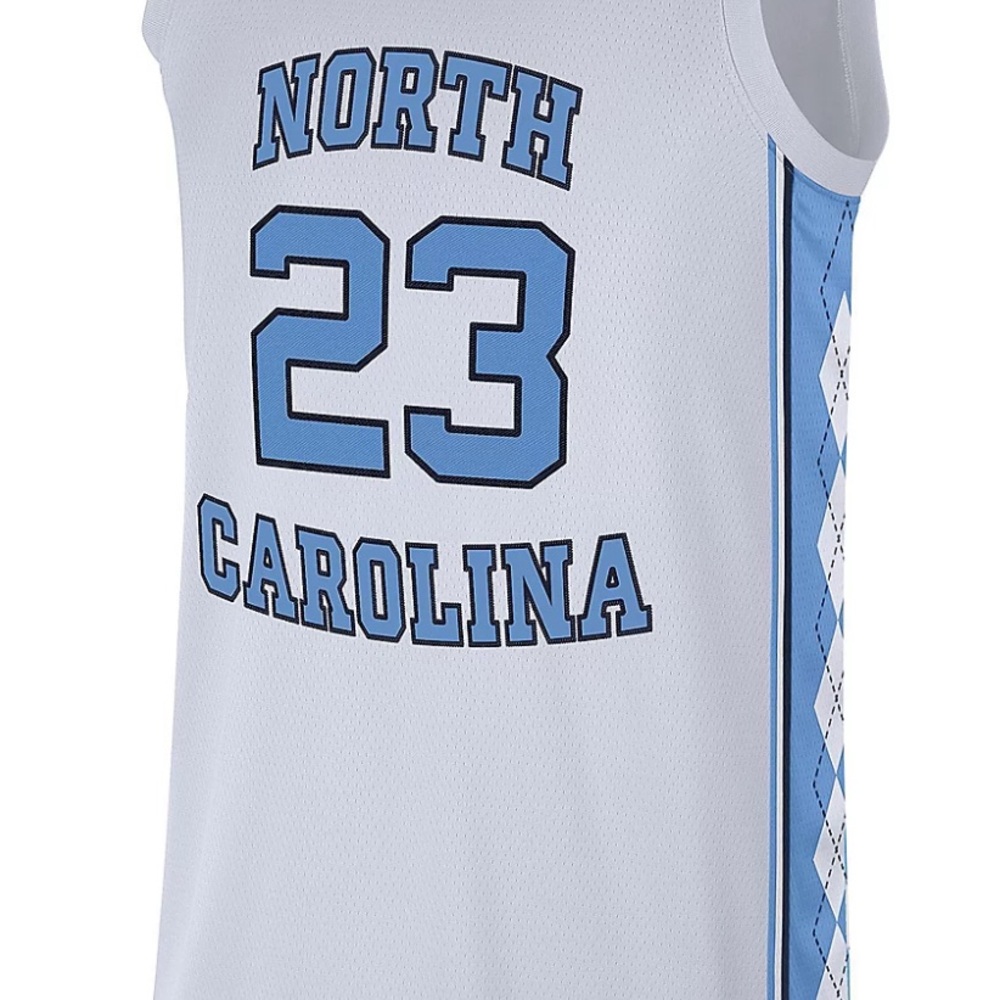 Blue and White Basketball Jersey with Classic Design and Large Number